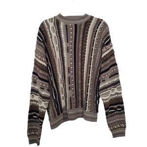 Vintage 90s Protege Collection 3D Textured Men’s Knit Sweater M Coogi Style USA